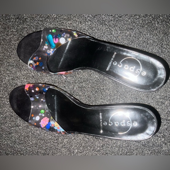 Espace Multi-color Sequin Mule Heels  Sz 6.5 - Picture 3 of 8